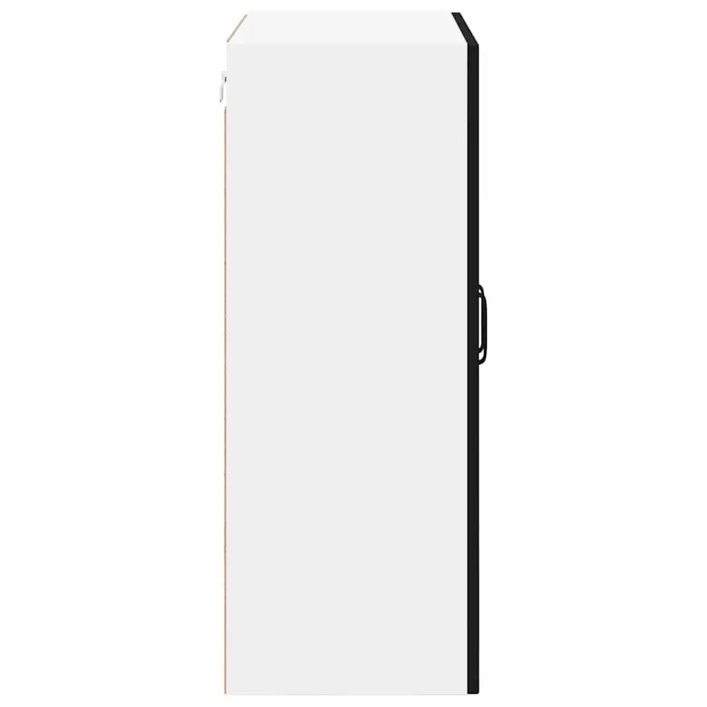 Wall Glass Cabinet Engineered Wood 60 x 31 x 80 cm Black Kitchen Storage Modern Furniture