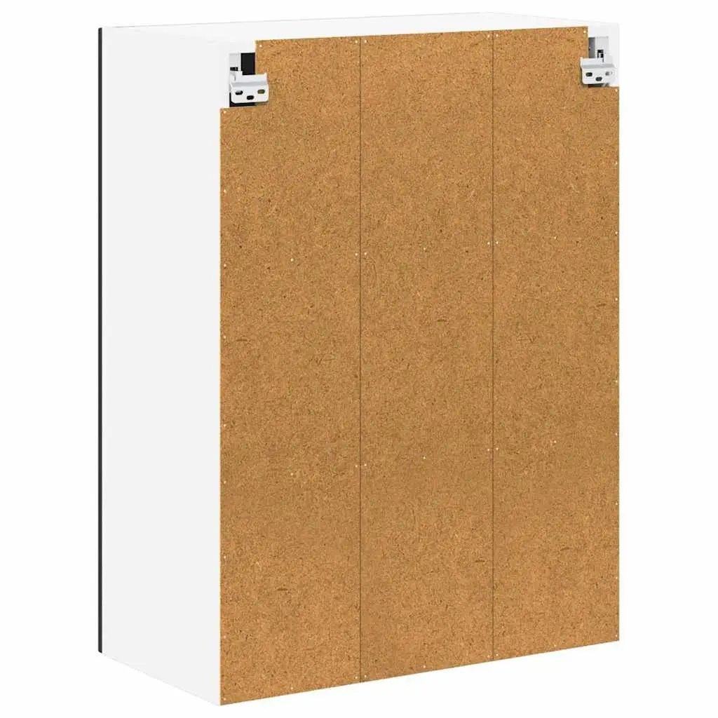 Wall Glass Cabinet Engineered Wood 60 x 31 x 80 cm Black Kitchen Storage Modern Furniture
