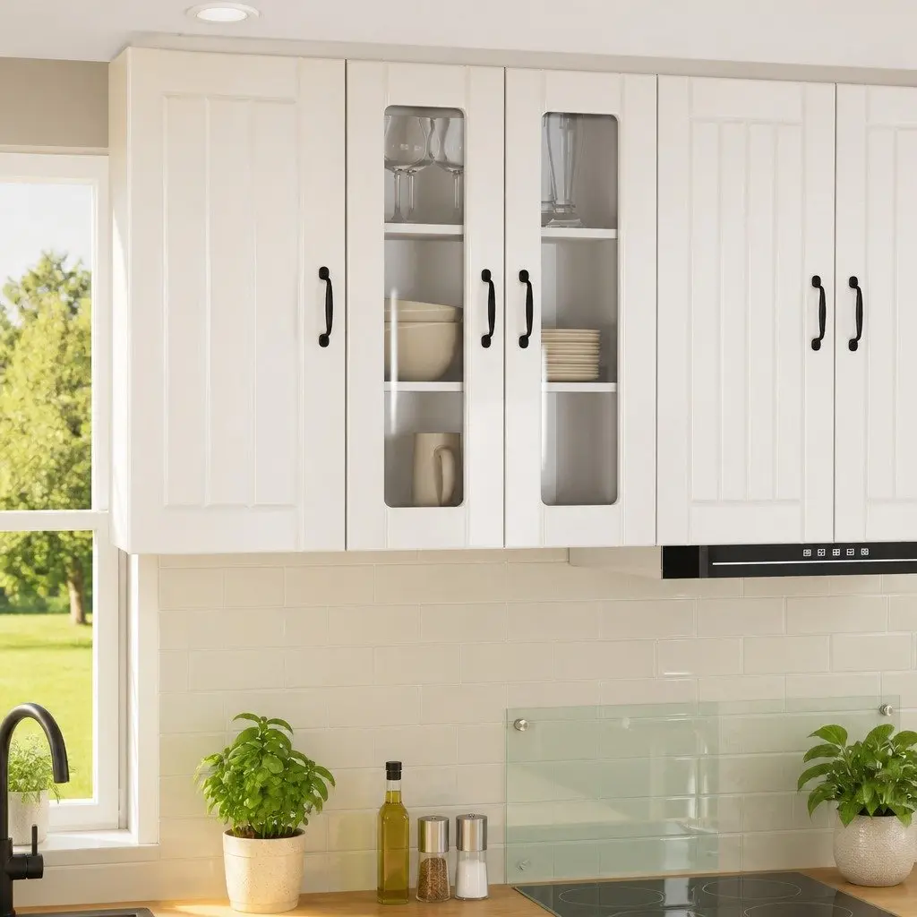 High Gloss White Wall Cabinet Engineered Wood 60x31x80cm Rectangular Kitchen Storage Unit