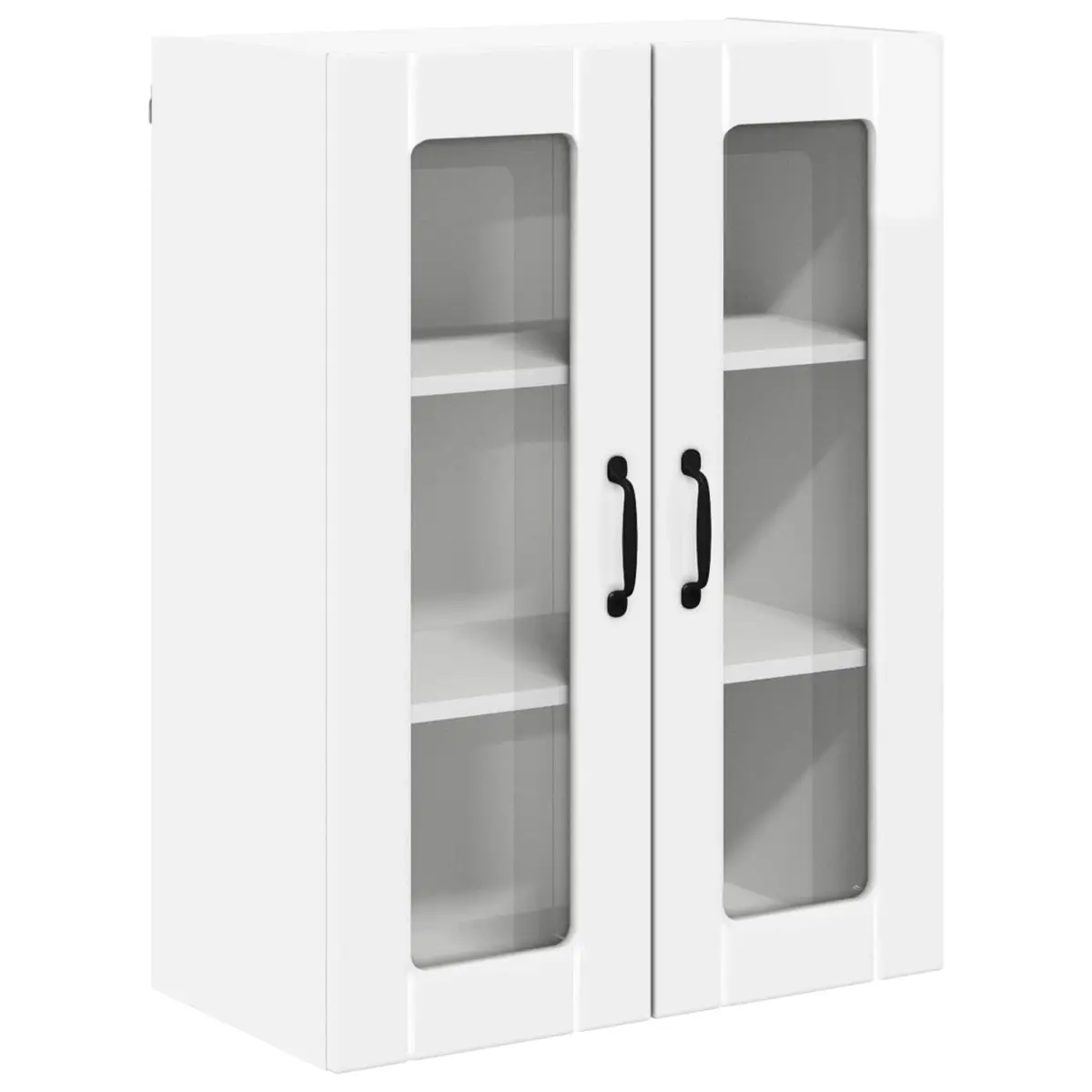 High Gloss White Wall Cabinet Engineered Wood 60x31x80cm Rectangular Kitchen Storage Unit
