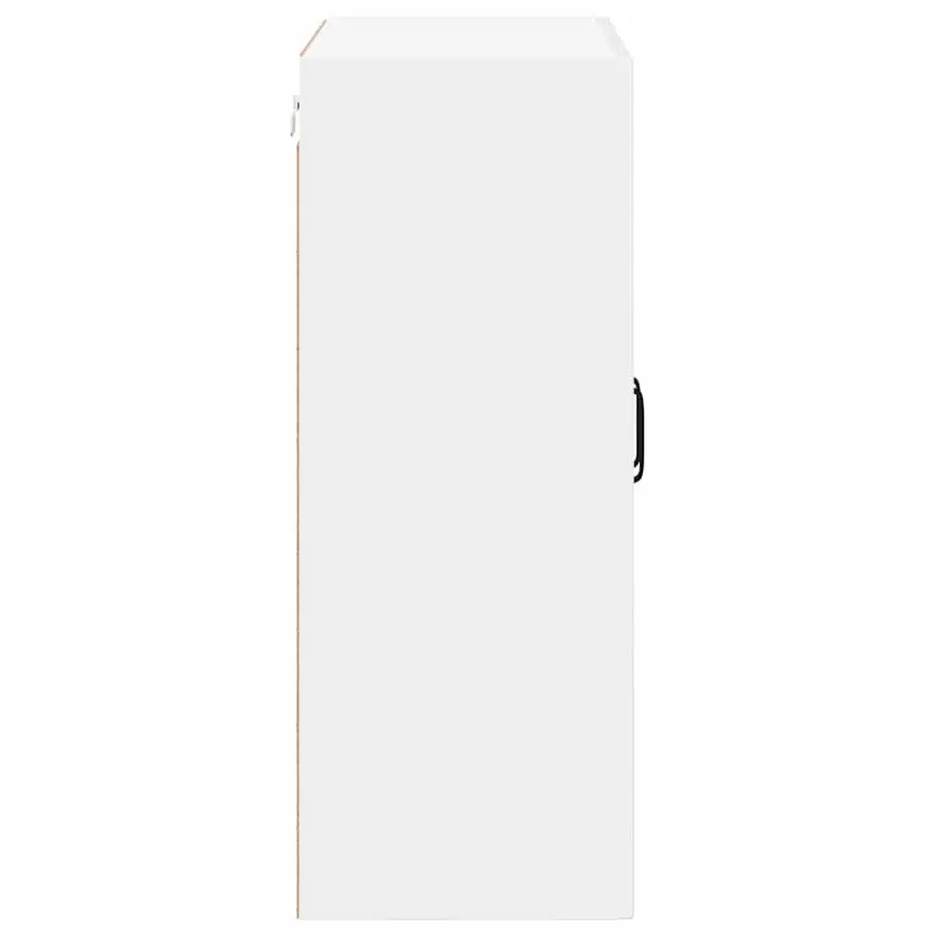 High Gloss White Wall Cabinet Engineered Wood 60x31x80cm Rectangular Kitchen Storage Unit