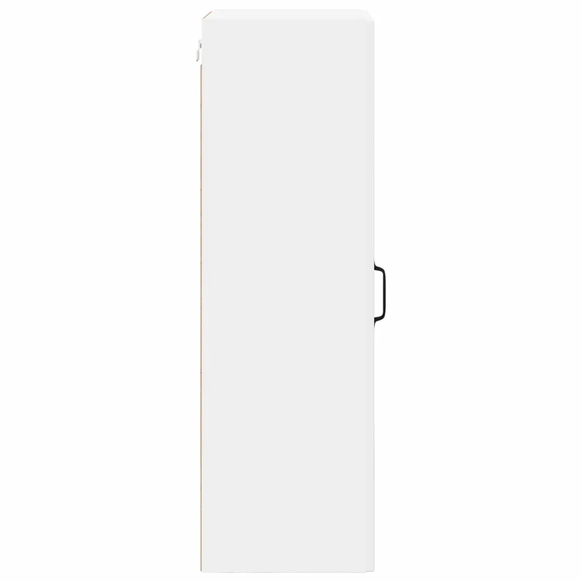 Glass Wall Cabinet Engineered Wood White 40x31x100cm Modern Kitchen Storage Unit