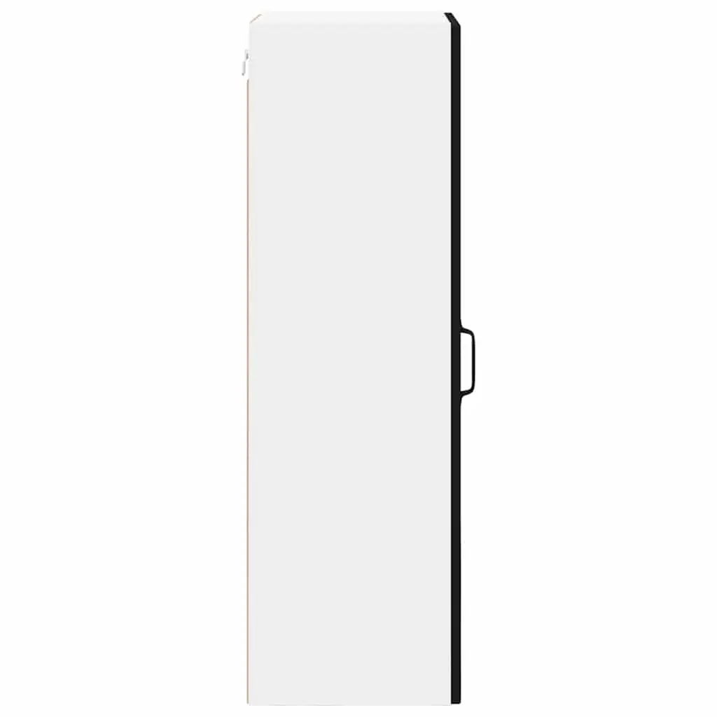 Rectangular Wall-Mounted Glass Cabinet Black Engineered Wood Modern Kitchen Storage