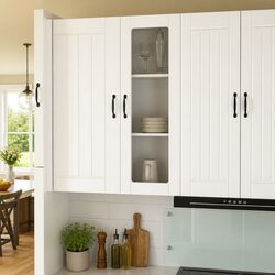 Practical High Gloss White Wall Cabinet for Modern Kitchens