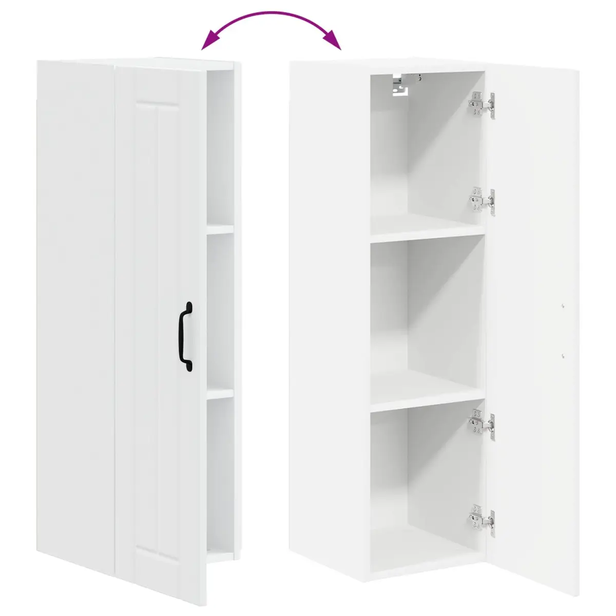 Wall Cabinet Engineered Wood 30 x 31 x 100 cm White Modern