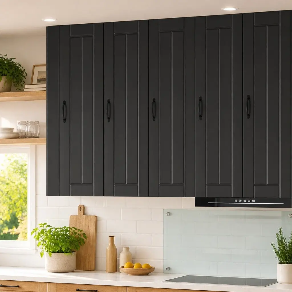 Wall Cabinet Kitchen Storage Engineered Wood Black 30 x 31 x 100 cm Dishwasher