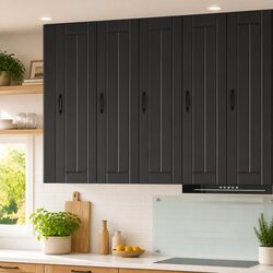 Versatile Black Wall Cabinet for Kitchen Organization