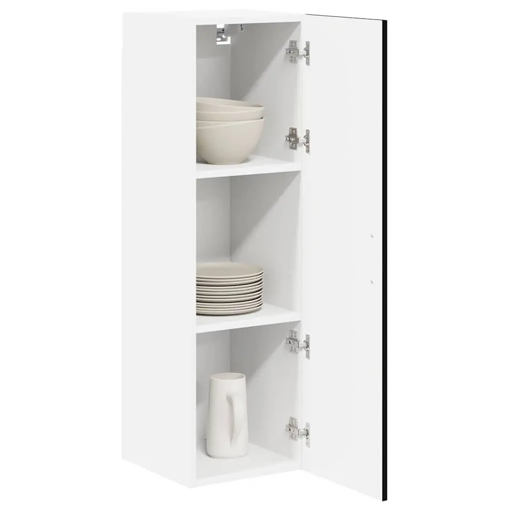 Wall Cabinet Kitchen Storage Engineered Wood Black 30 x 31 x 100 cm Dishwasher