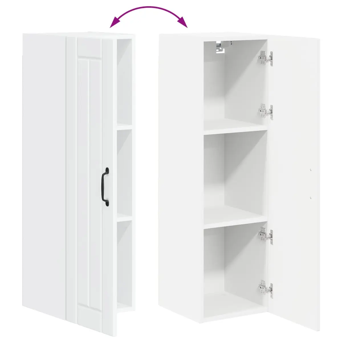 Wall Cabinet Engineered Wood 30 x 31 x 100 cm High Gloss White Modern