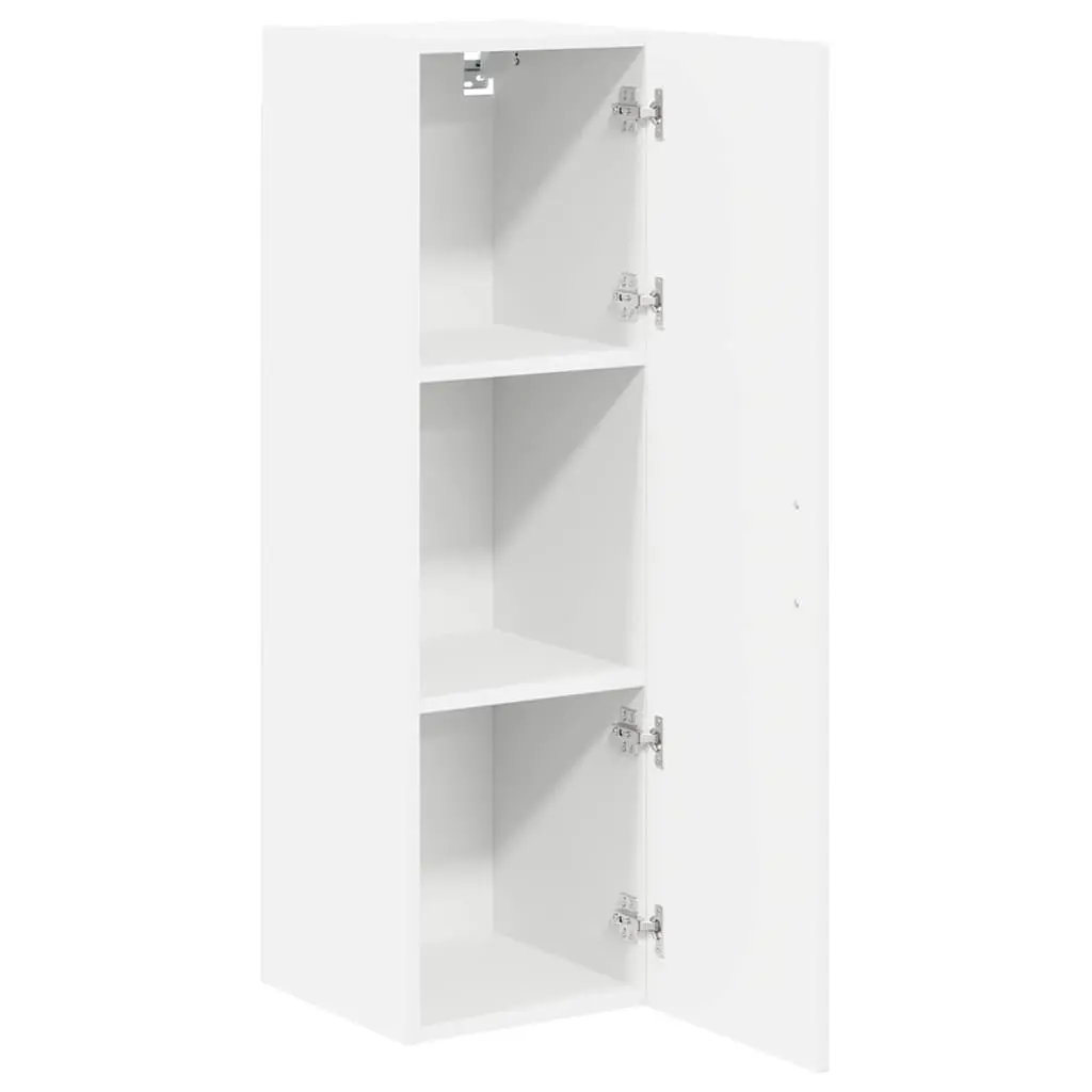 Wall Cabinet Engineered Wood 30 x 31 x 100 cm High Gloss White Modern