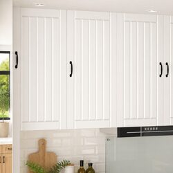 Functional White Wall Cabinet Dishwasher Panel for Your Home