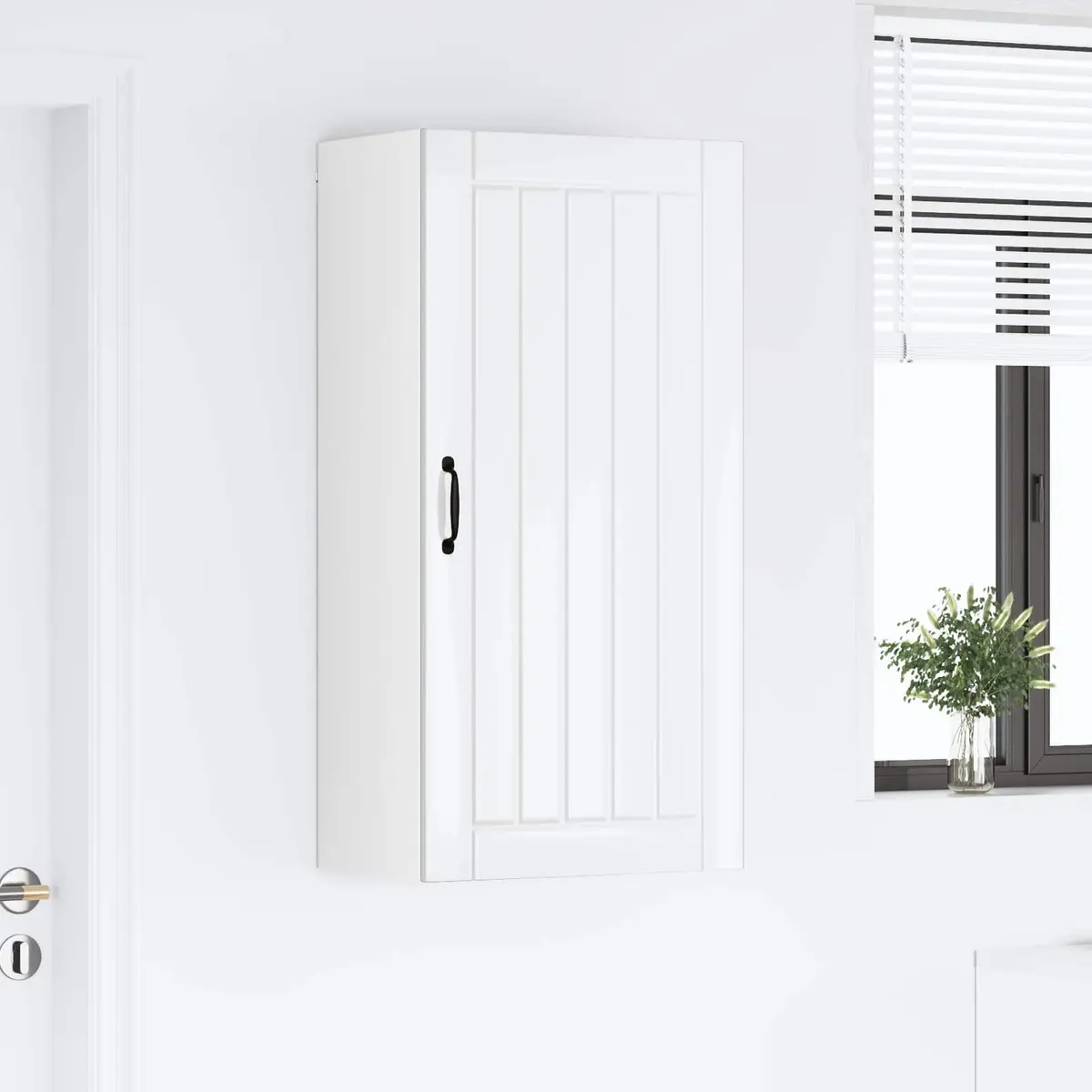 Wall Cabinet Dishwasher Panel Kitchen Storage High Gloss White Engineered Wood