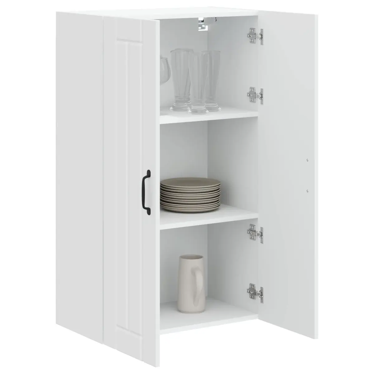 Wall Cabinet Kitchen Storage Engineered Wood White 60x31x100cm Modern Furniture