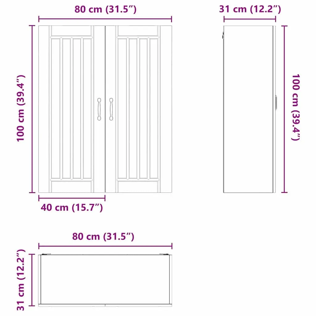 Dishwasher Panel Engineered Wood 80 x 31 x 100 cm White Modern
