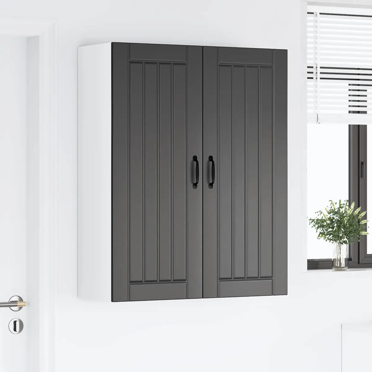 Wall Cabinet Engineered Wood Rectangular 80 x 31 x 100 cm Black