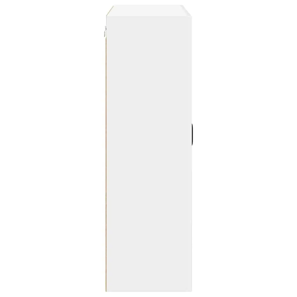 Wall Cabinet Engineered Wood Rectangular High Gloss White 80cm x 31cm x 100cm