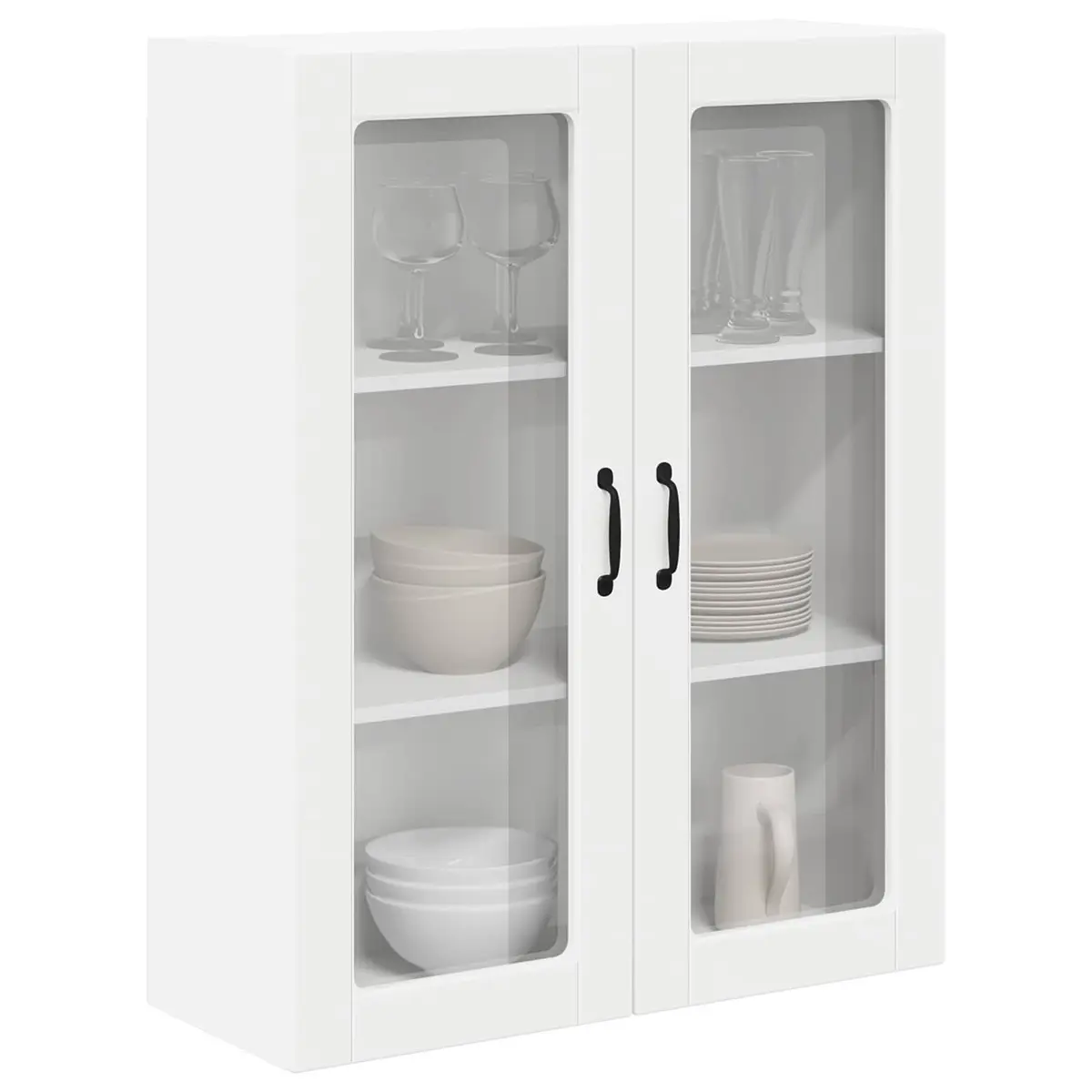 Wall Glass Cabinet Engineered Wood 80 x 31 x 100 cm White