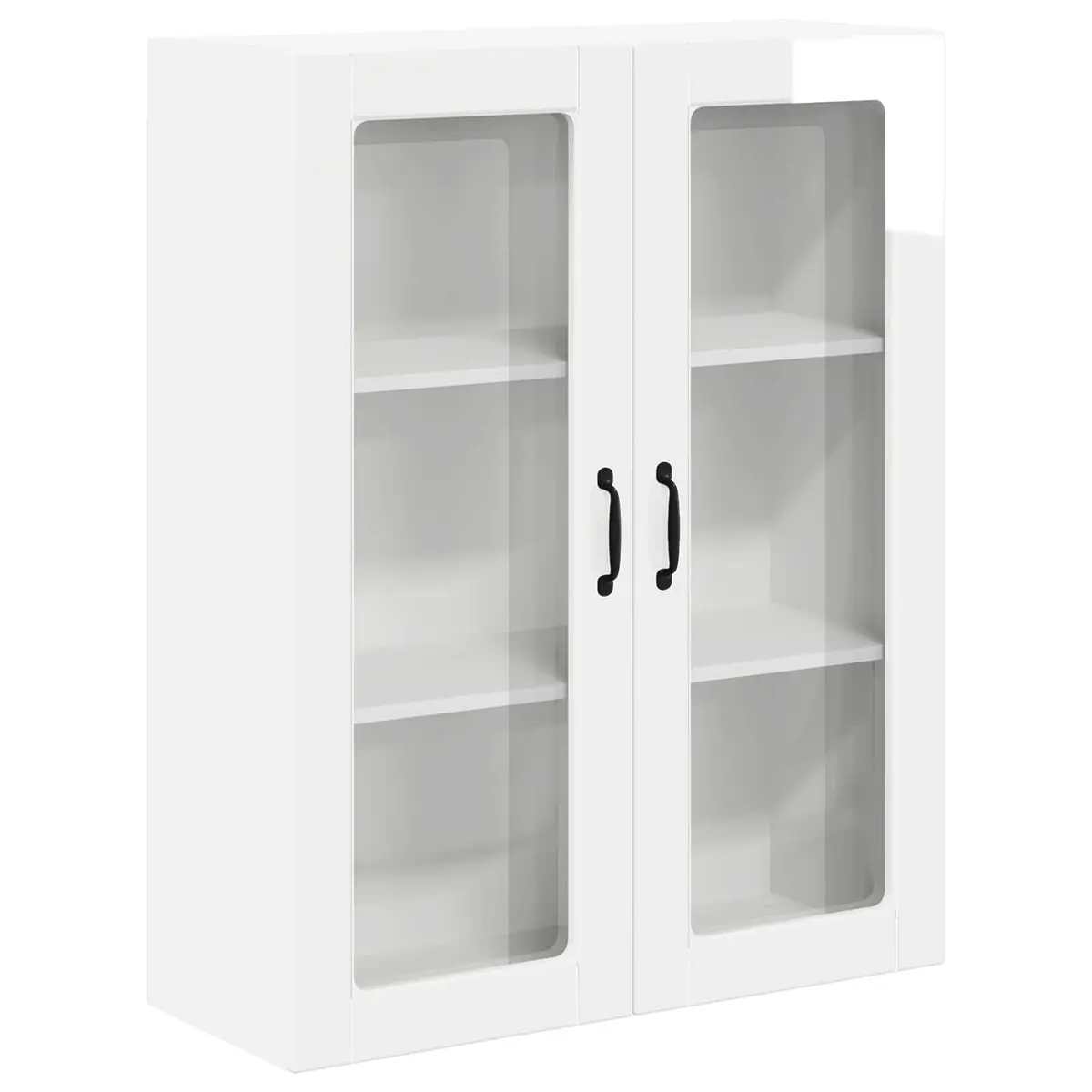 Wall Glass Cabinet Engineered Wood 80x31x100cm High Gloss White