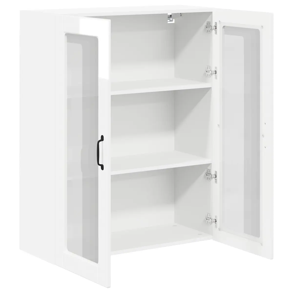 Wall Glass Cabinet Engineered Wood 80x31x100cm High Gloss White