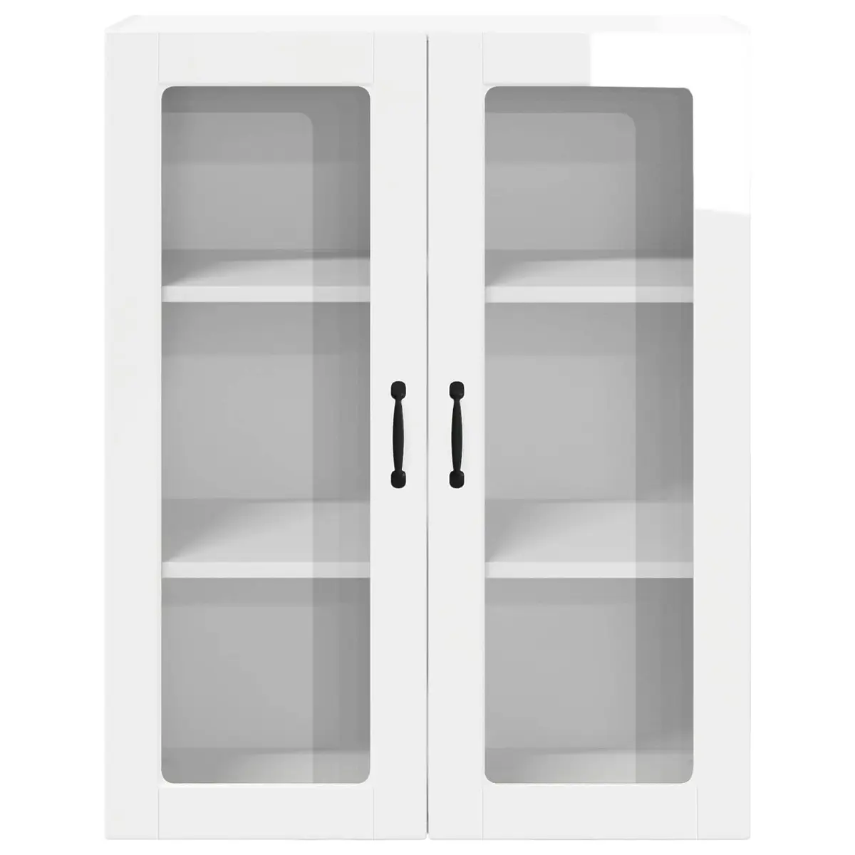 Wall Glass Cabinet Engineered Wood 80x31x100cm High Gloss White