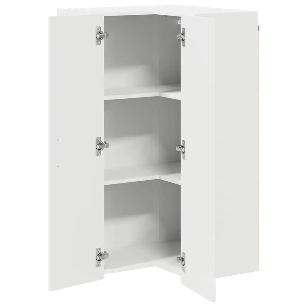White Corner Cabinet for Kitchen Use