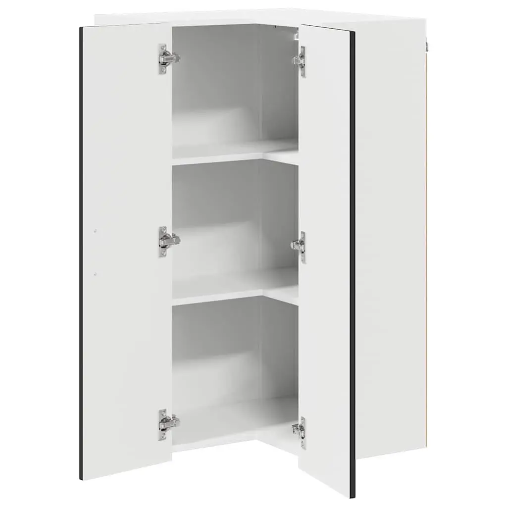 Wall Corner Kitchen Cabinet Engineered Wood 57x57x100cm Black Modern