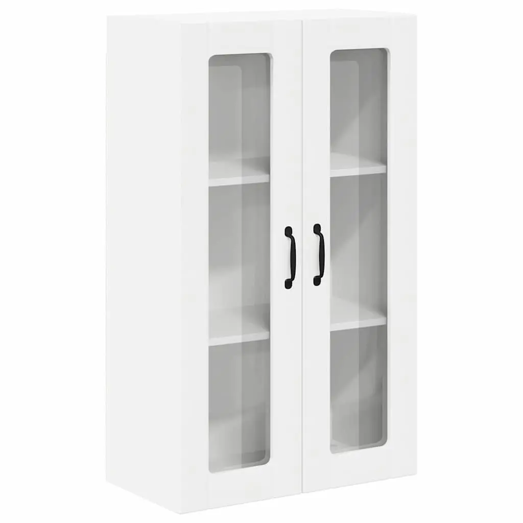Wall Glass Cabinet White 60x31x100cm Kitchen Storage Engineered Wood Display
