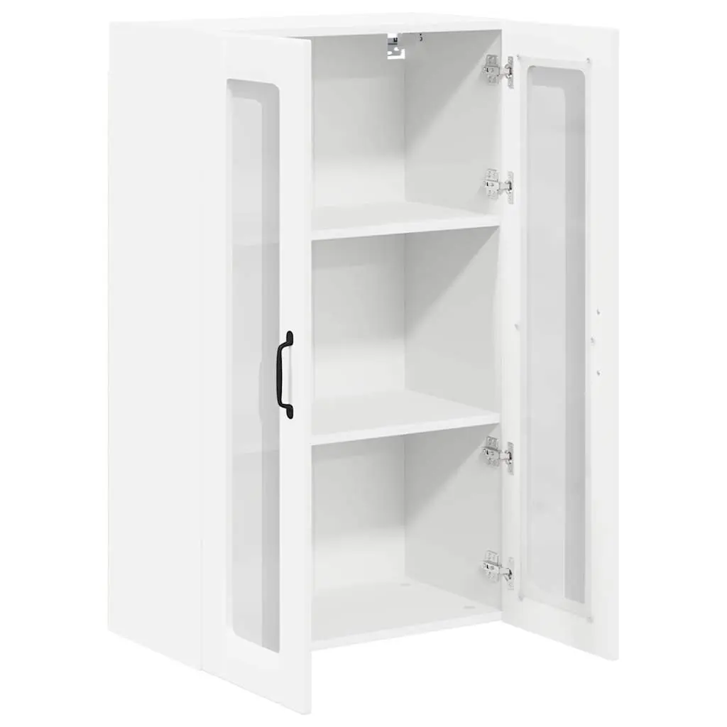 Wall Glass Cabinet White 60x31x100cm Kitchen Storage Engineered Wood Display