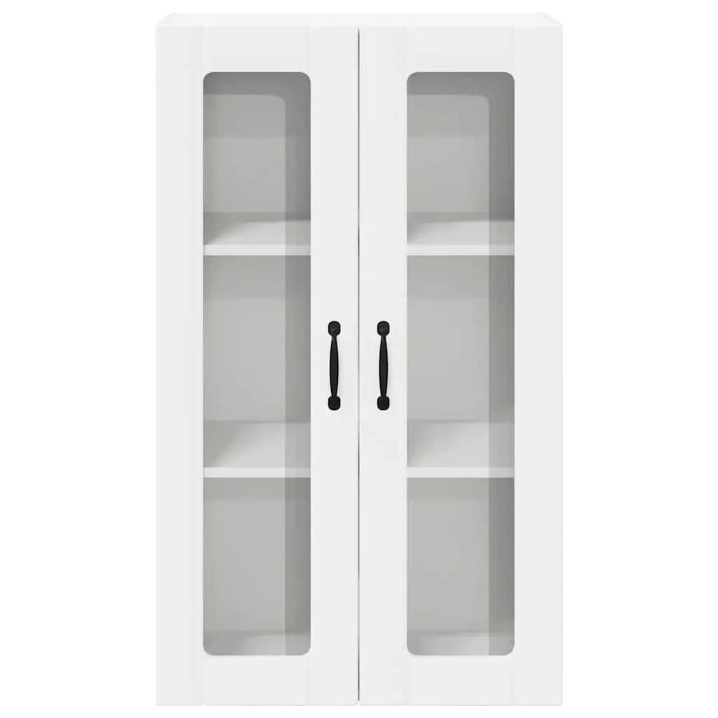 Wall Glass Cabinet White 60x31x100cm Kitchen Storage Engineered Wood Display