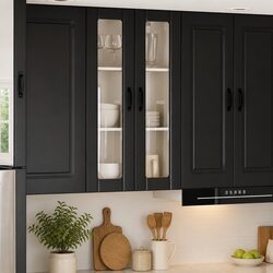 Practical Black Wall Glass Cabinet 60x31x100cm for Indoor Spaces