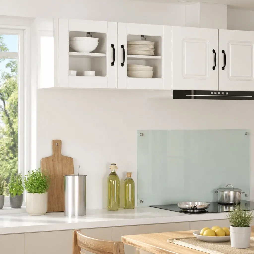 Wall Glass Cabinet Engineered Wood 40x31x40cm White