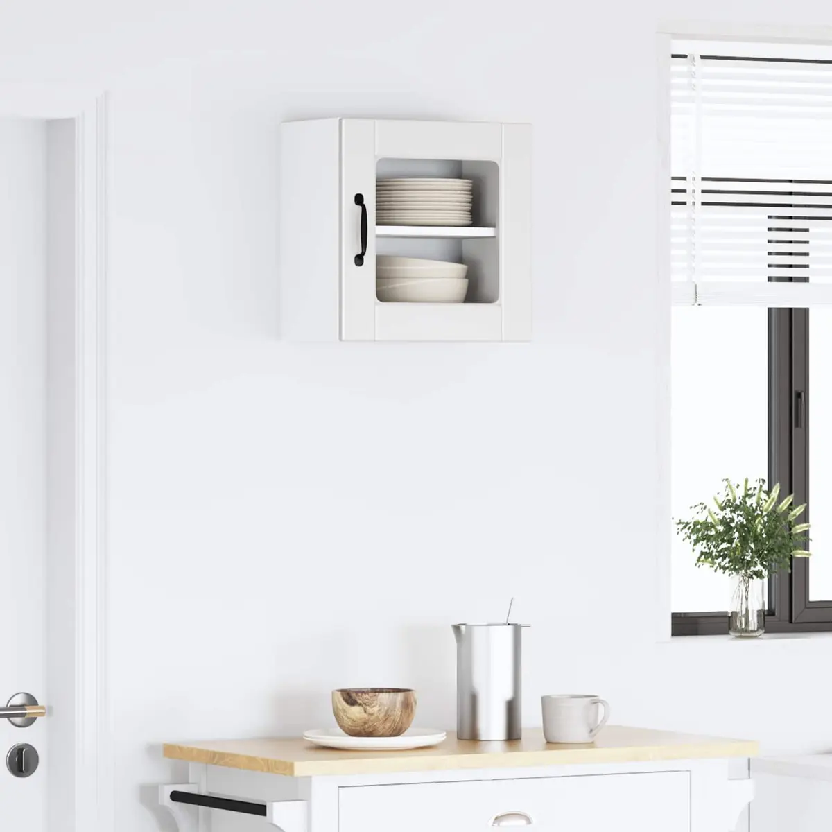 Wall Glass Cabinet Engineered Wood 40x31x40cm White