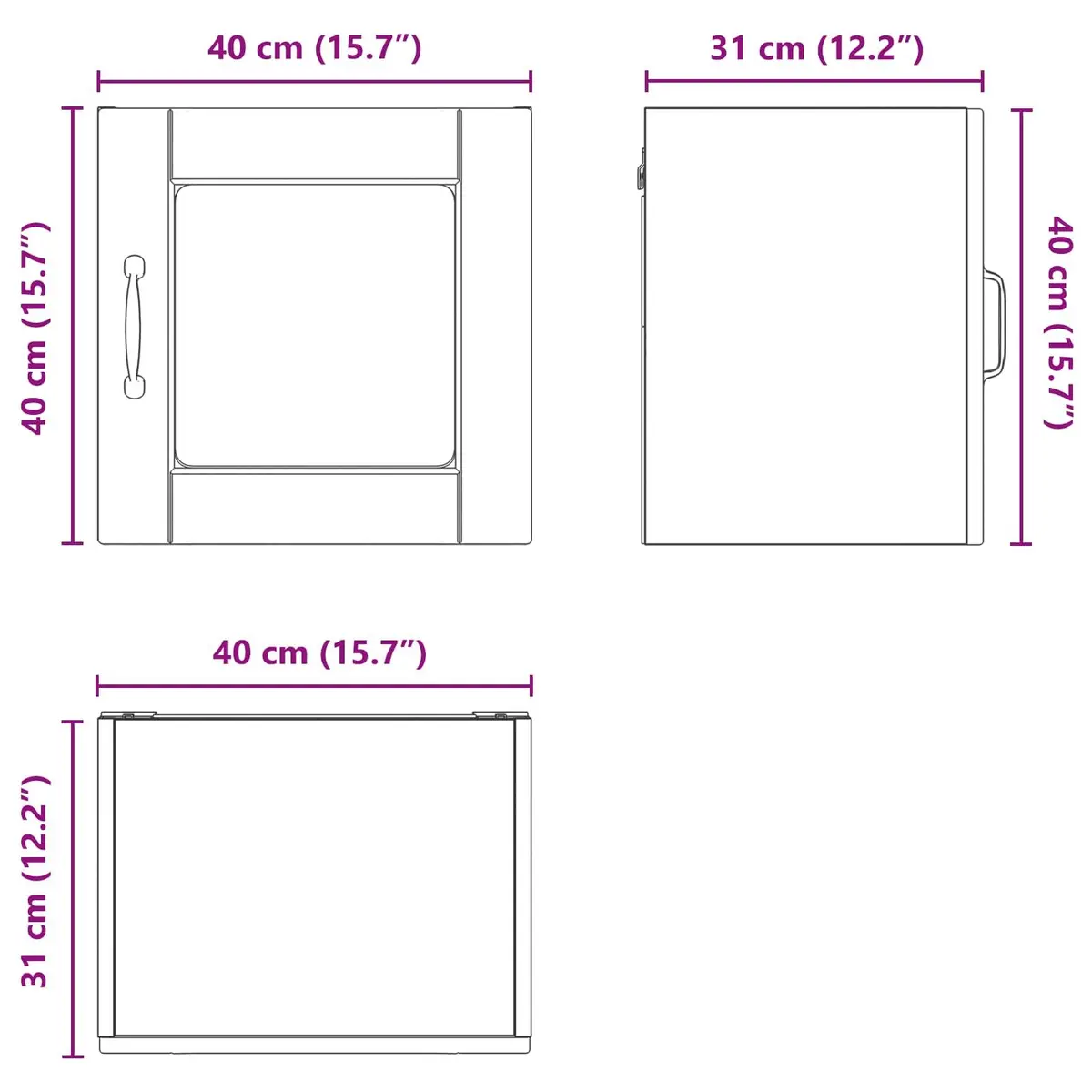 Wall Glass Cabinet White Kitchen Storage 2 Pcs 40 x 31 x 40 cm Modern Shelves