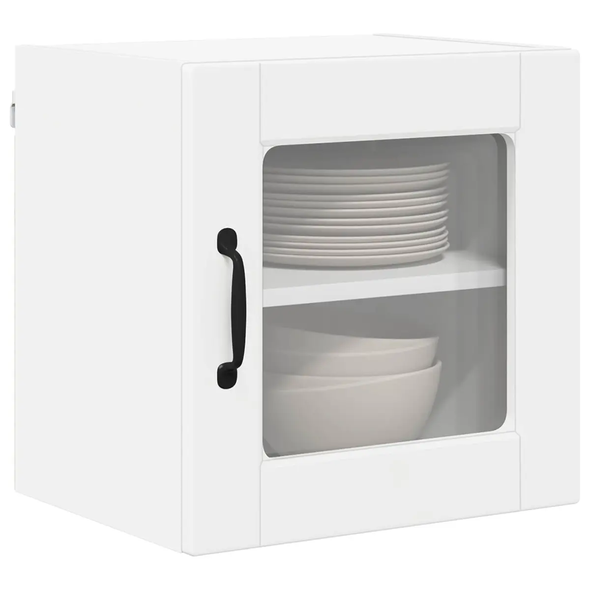 Wall Glass Cabinet White Kitchen Storage 2 Pcs 40 x 31 x 40 cm Modern Shelves