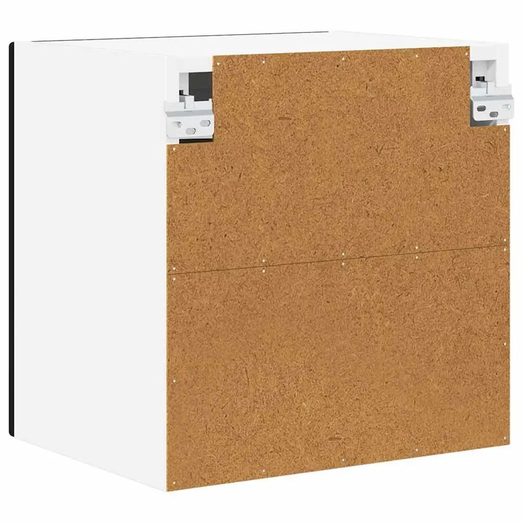 Black Wall Mounted Kitchen Cabinet Engineered Wood Glass 40 x 31 x 40 cm Modern Storage 2 Pieces
