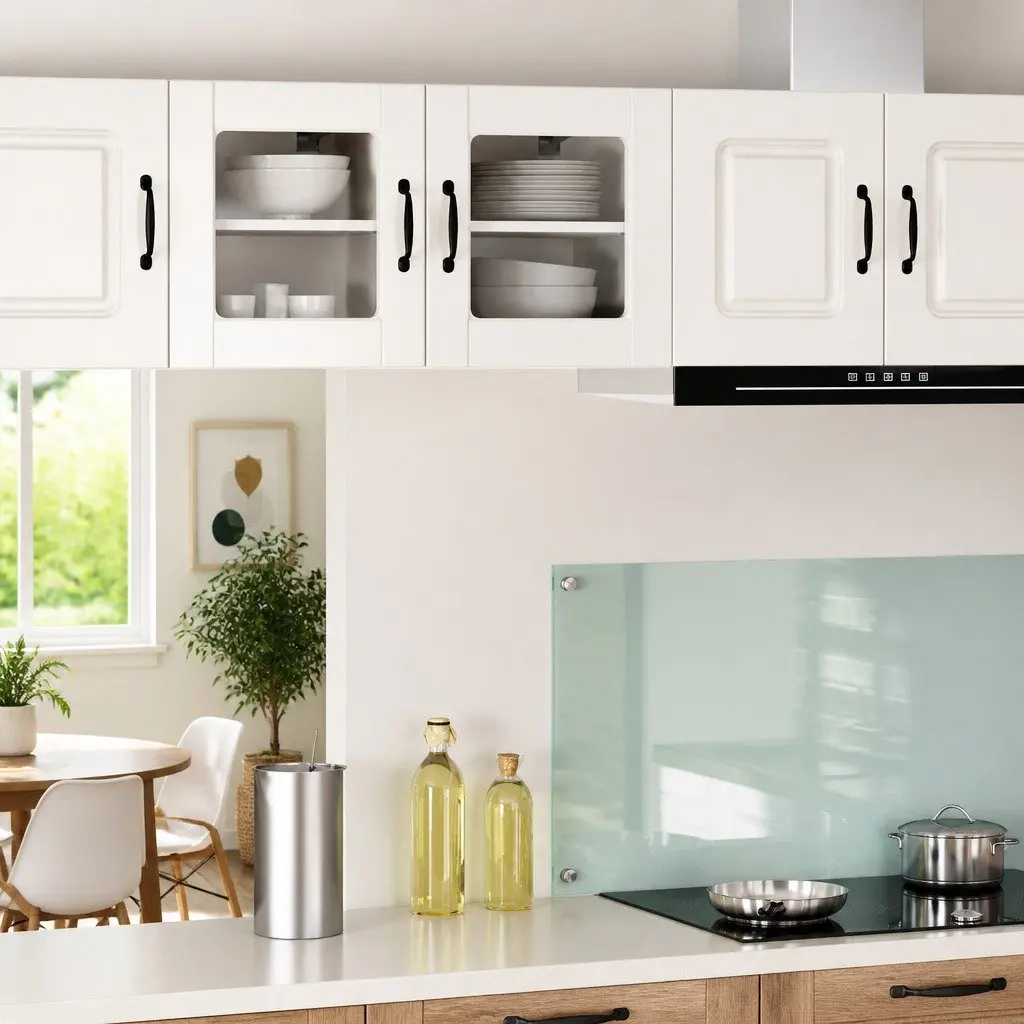 Wall Glass Cabinet Engineered Wood 40x31x40cm High Gloss White