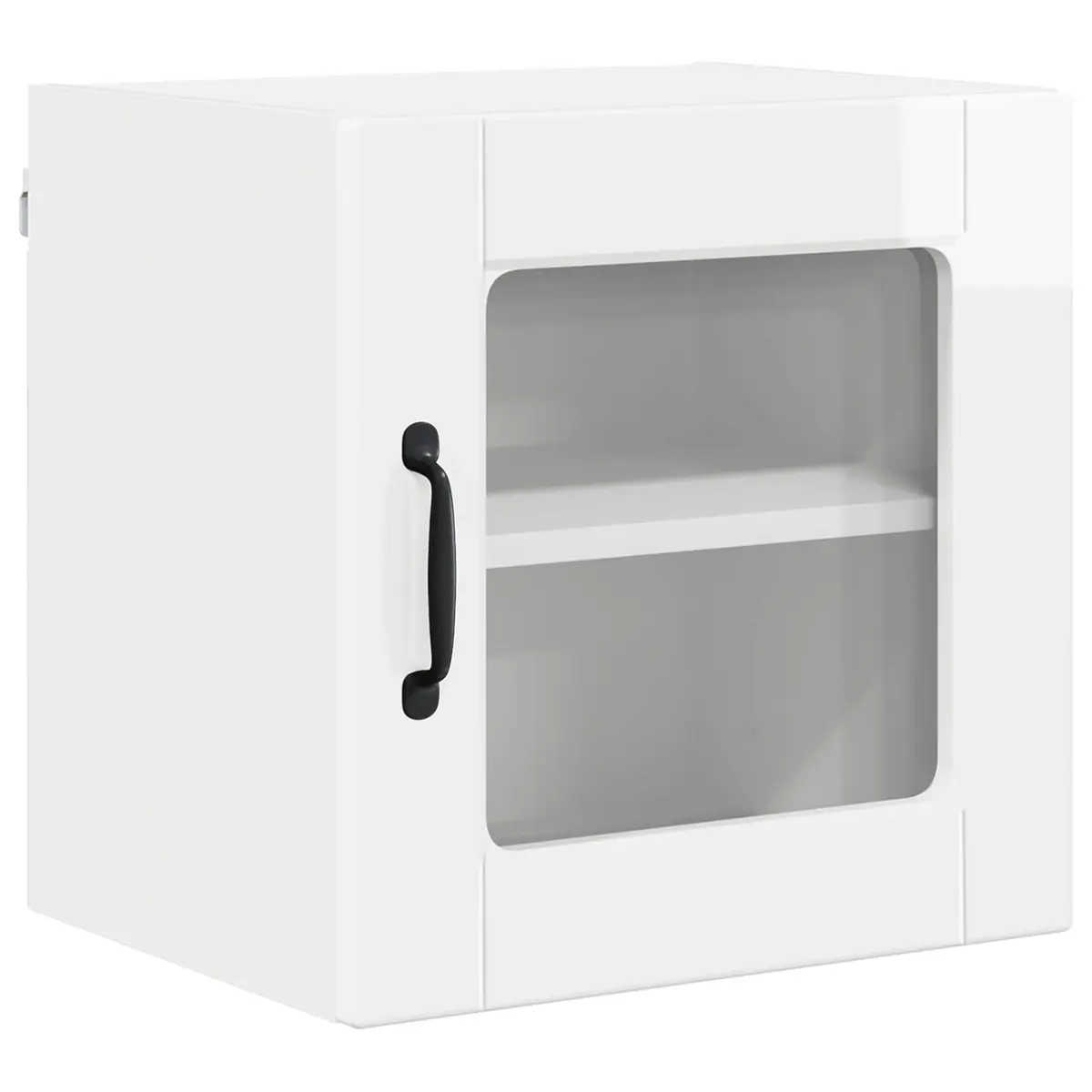 Wall Glass Cabinet Engineered Wood 40x31x40cm High Gloss White