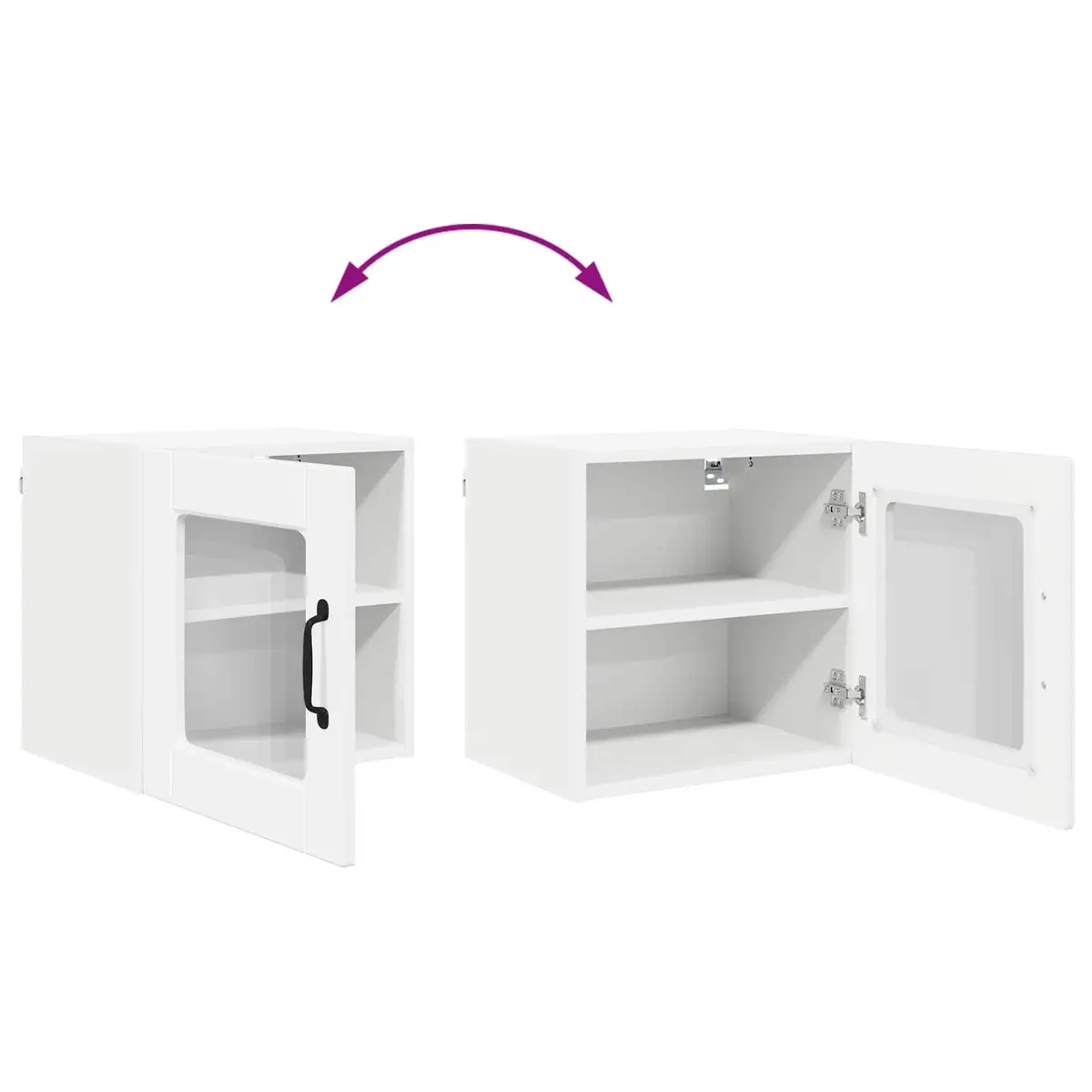 Wall Glass Cabinet Engineered Wood 40x31x40cm High Gloss White
