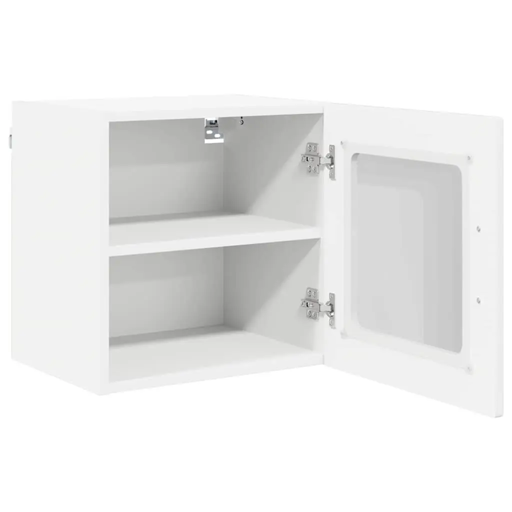 Wall Glass Cabinet Engineered Wood 40x31x40cm High Gloss White
