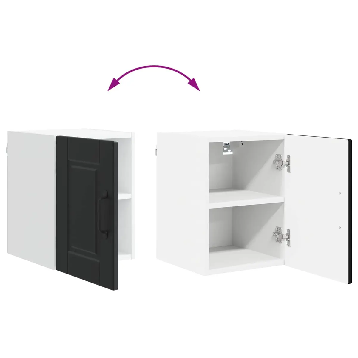 Wall Cabinet PORTO Black Kitchen Storage 30 x 31 x 40 cm Engineered Wood
