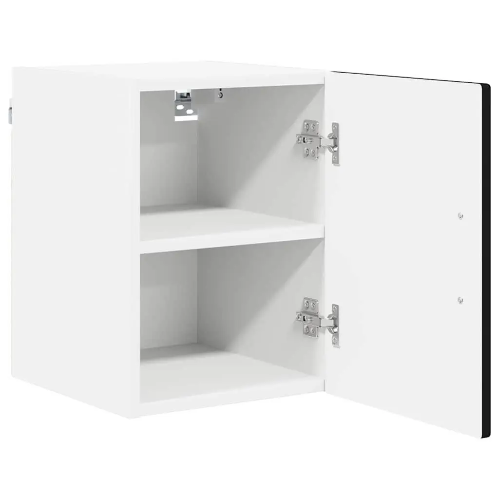 Wall Mounted Cabinet Black Engineered Wood 30cm x 31cm x 40cm Set of 2 Kitchen Storage Units