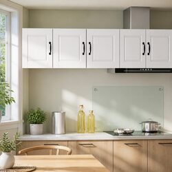 Practical White Wall-Mounted Cabinet for Kitchen