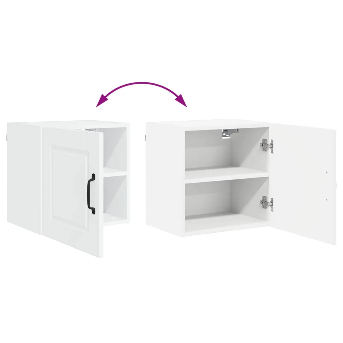 Wall Cabinet White Engineered Wood 40cm x 31cm x 40cm Modern Kitchen Storage