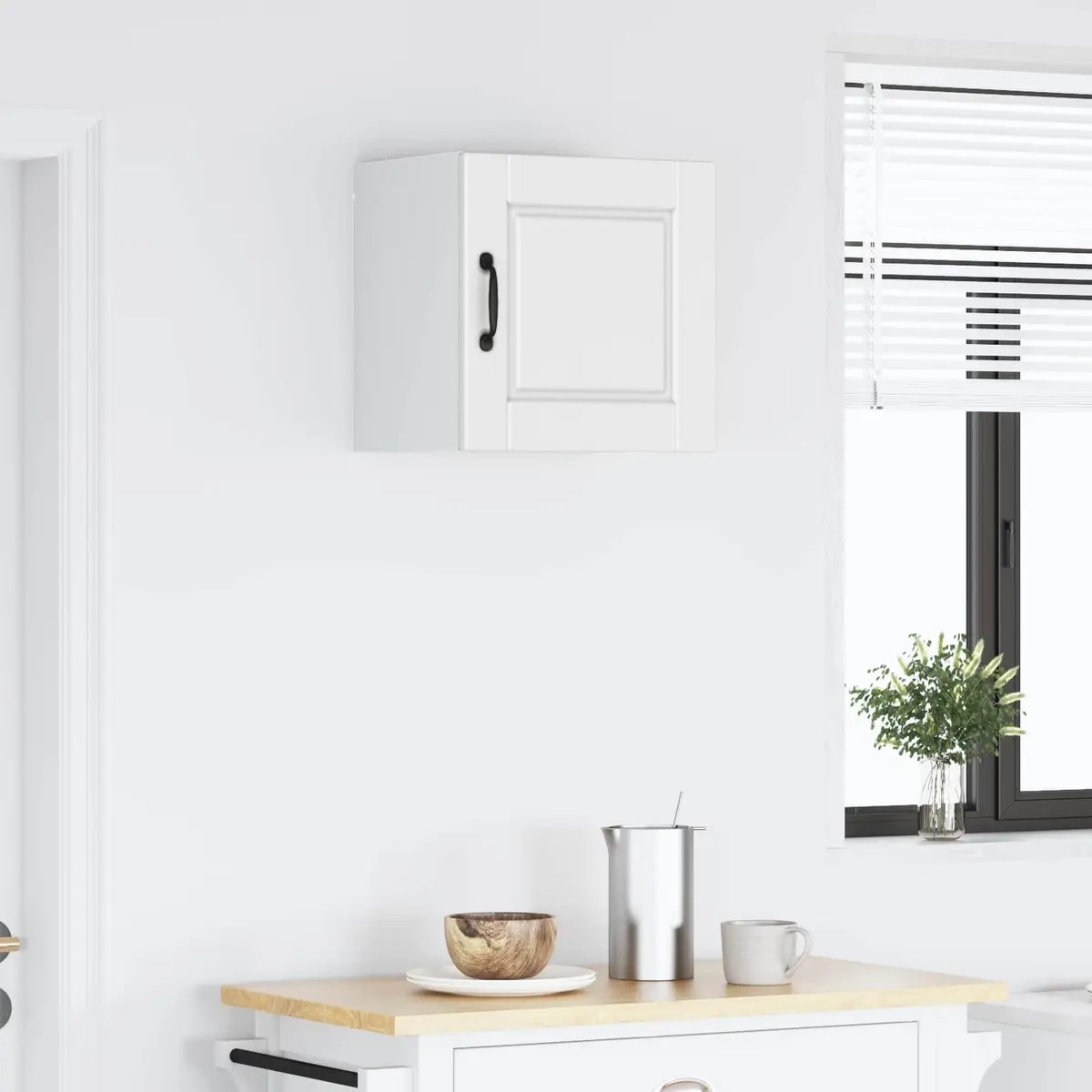 Wall Cabinet White Engineered Wood 40cm x 31cm x 40cm Modern Kitchen Storage