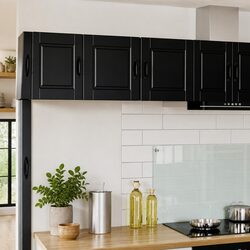 Practical Wall Cabinet for Kitchen Storage Black 40x31x40 cm