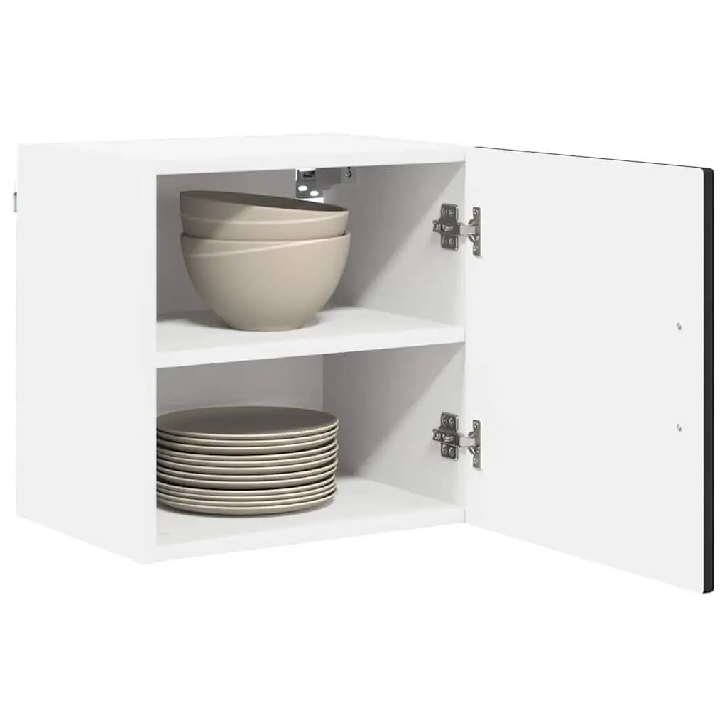 Kitchen Storage Wall Cabinet Black Engineered Wood with Shelves 40x31x40cm