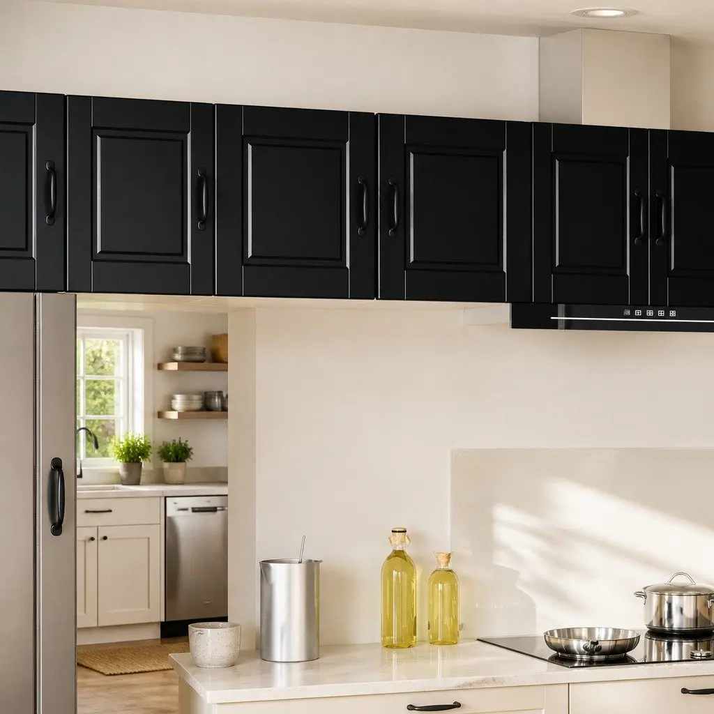 Wall Cabinet PORTO Black Kitchen Storage 2 Pieces 40 x 31 x 40 cm Engineered
