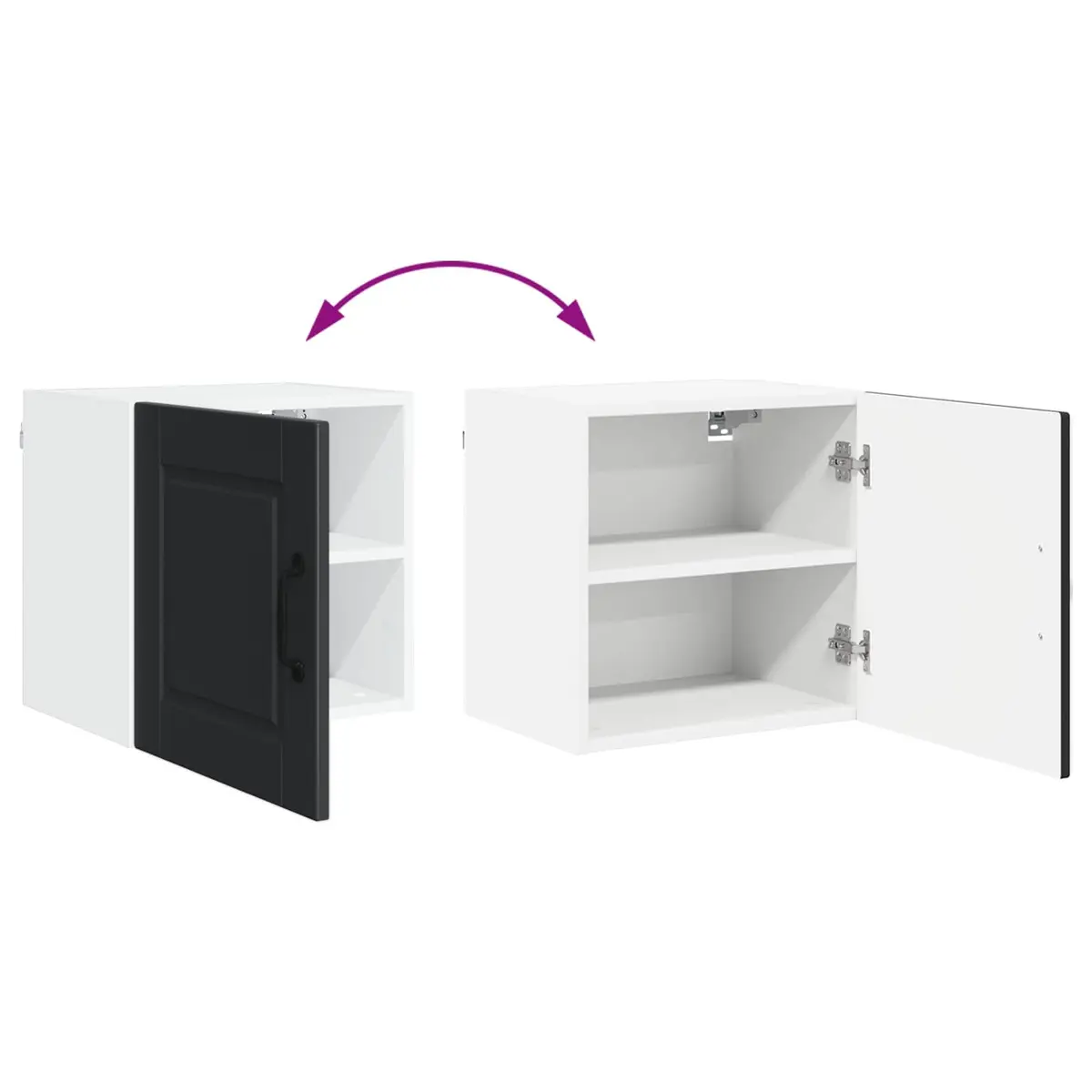 Wall Cabinet PORTO Black Kitchen Storage 2 Pieces 40 x 31 x 40 cm Engineered
