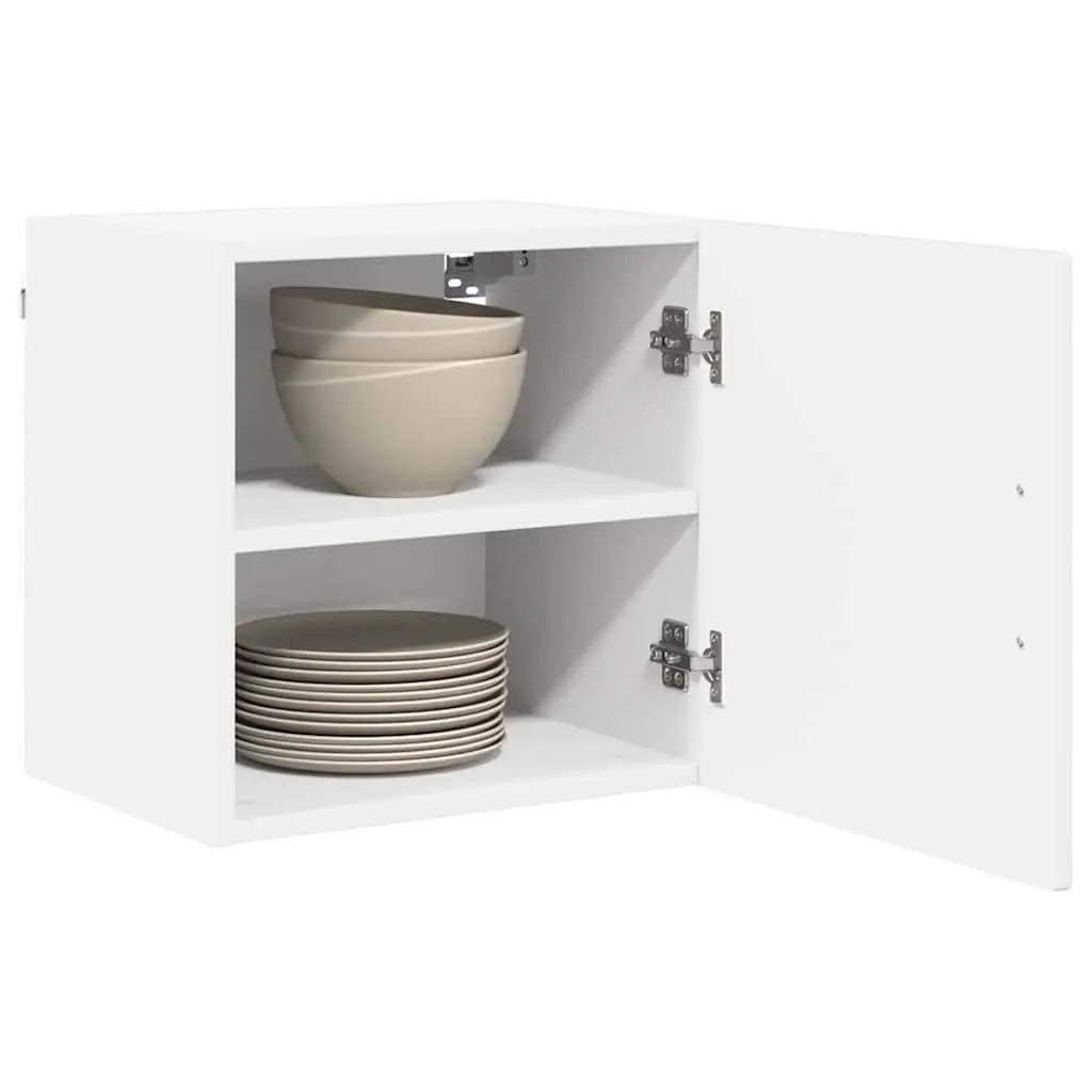 Wall Cabinet Kitchen Storage High Gloss White 40x31x40cm Shelves Compartments