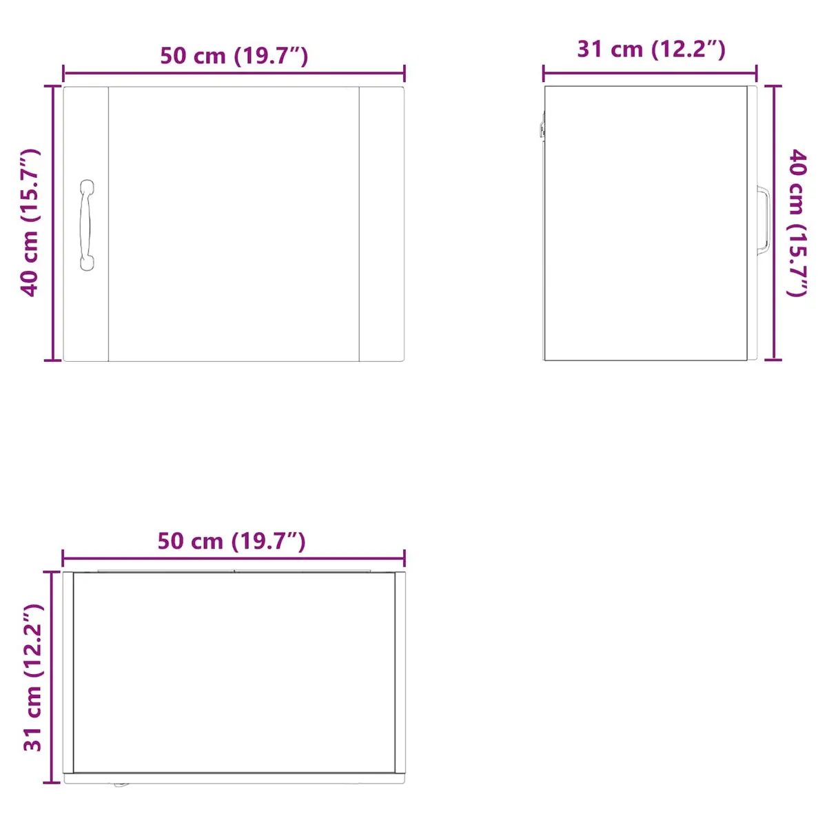 Wall Mounted Cabinet Engineered Wood White 50x31x40cm Kitchen Storage
